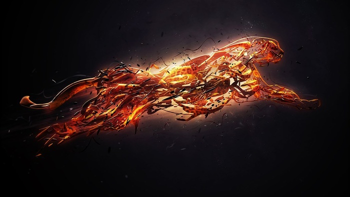 创意火焰猎豹图片