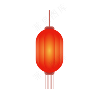 中国风 手绘 卡通元素 传统 复古红 灯笼装饰 PNG 免抠 