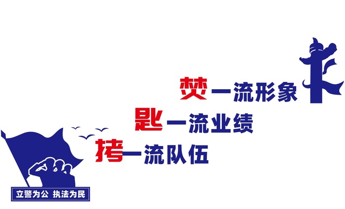 派出所*局楼道文化墙cdr矢量模版下载