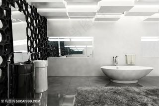 奢华浴室浴盆家居装饰效果高清