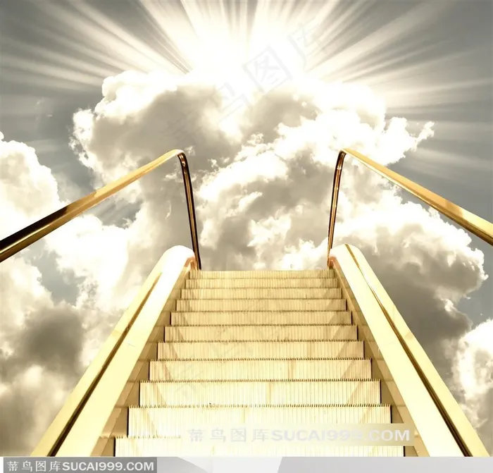 金色光芒四射通天扶梯