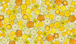 黄色柠檬片背景图片