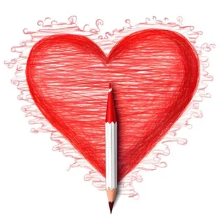 爱心铅笔画素材背景