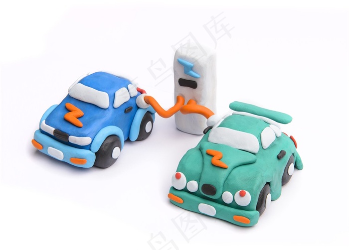 正在给新能源车充电特写高清图片