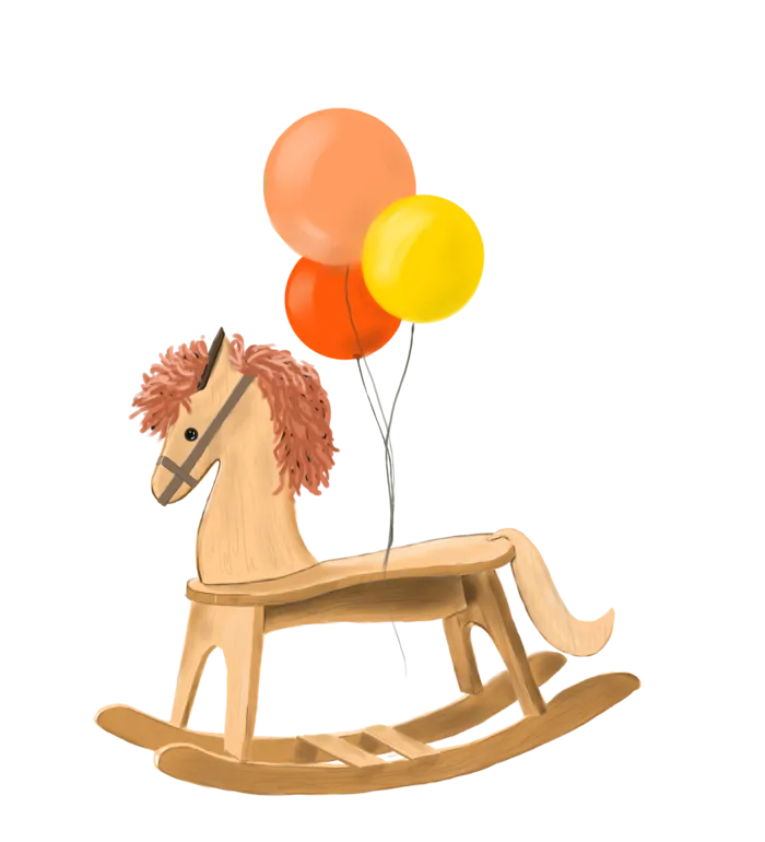 木马玩具剪贴画儿童节幼儿园卡通插画