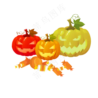 万圣节节日卡通手绘素材南瓜