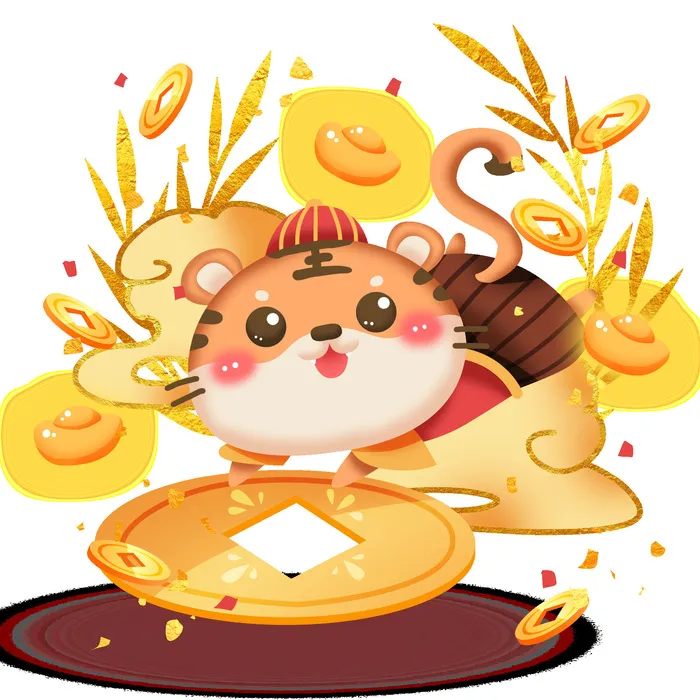 可爱2022年虎年吉祥物卡通形象新年海报元素AI矢量图PSD分层设计素材psd模版下载