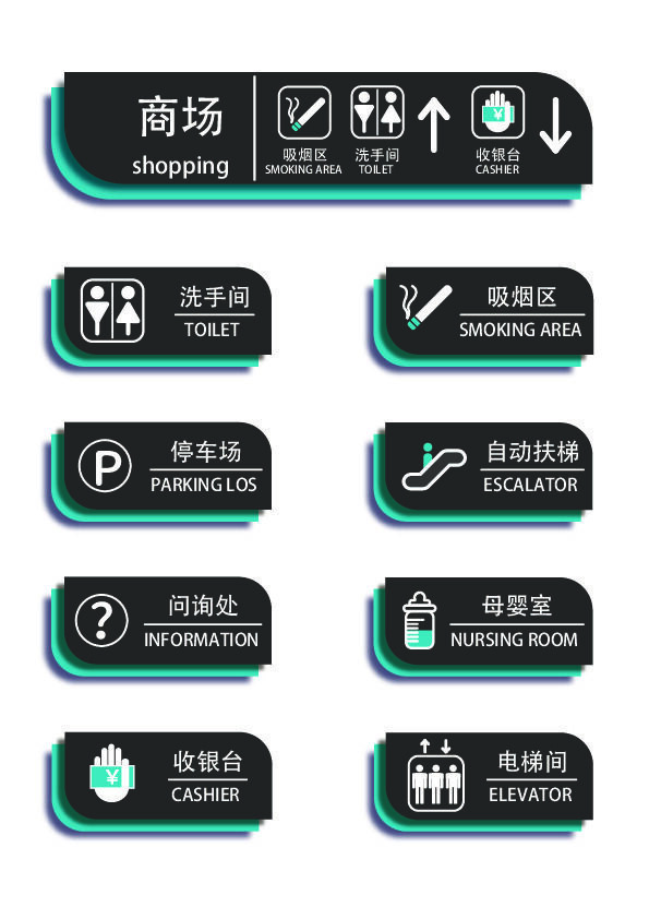 商场导视牌指示牌ai矢量模版下载