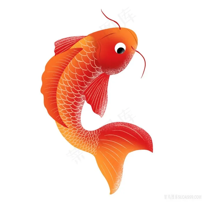立体手绘金鱼绘画插画图片