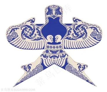 蓝色燕子蝙蝠福气风筝纸鸢民俗节日图片