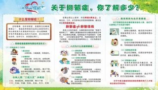 学生心理健康展板抑郁症宣传展板卡通