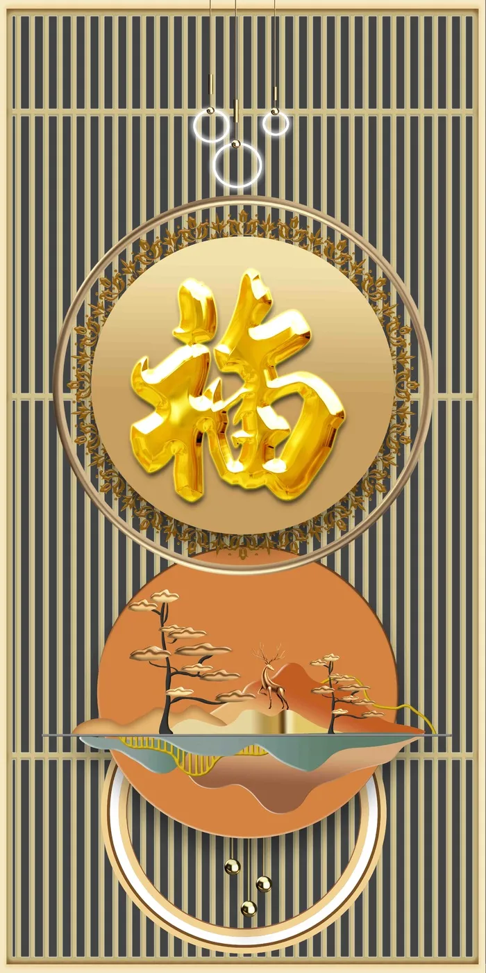 新中式装饰画 psd模版下载