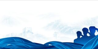 蓝色党建展板背景