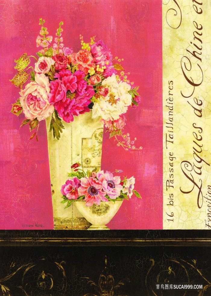 唯美花卉花瓶艺术油画