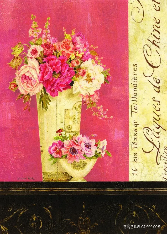 唯美花卉花瓶艺术油画