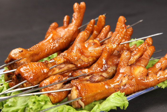 烤鸡爪餐饮菜单烧烤烤串高清图