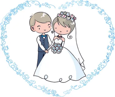 卡通婚礼贴纸