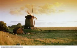 欧洲风情-荷兰美丽的田园和风车