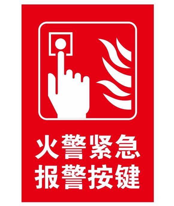 矢量火警紧急报警按钮导视牌