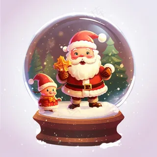 圣诞水晶球卡通插画背景