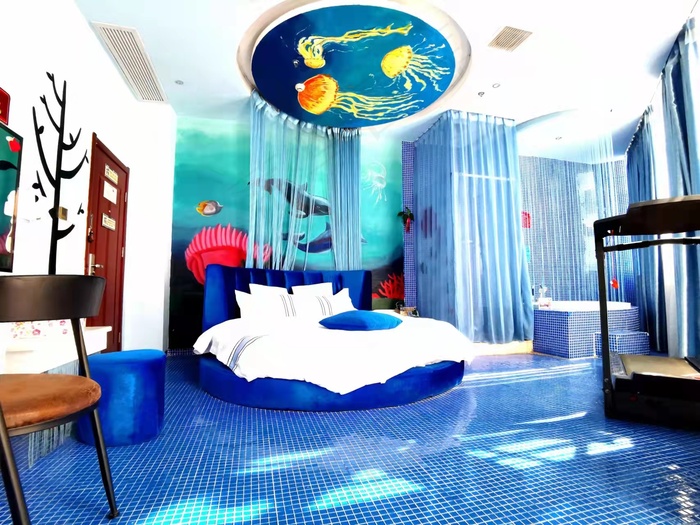 酒店宾馆蓝色装修图片