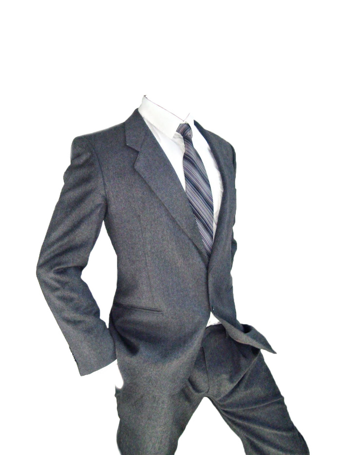 灰色西服行走全身