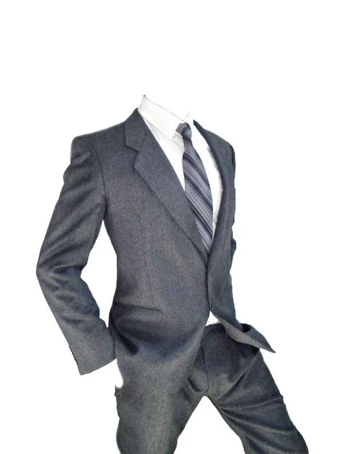 灰色西服行走全身psd模版下载