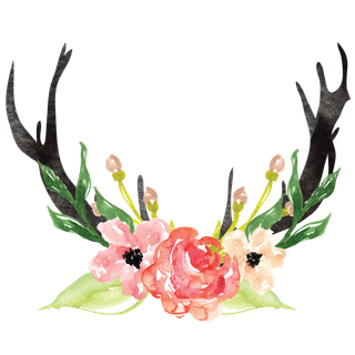 唯美森系手绘水彩花朵 免抠