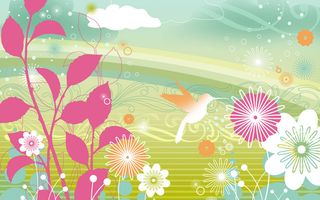 图片设计素材背景鸟语花香