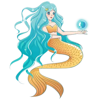 卡通海的女儿美人鱼插画