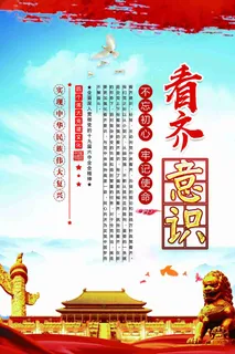 政治意识大局意识党建建设展板