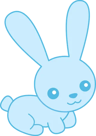 蓝色兔子卡通兔年