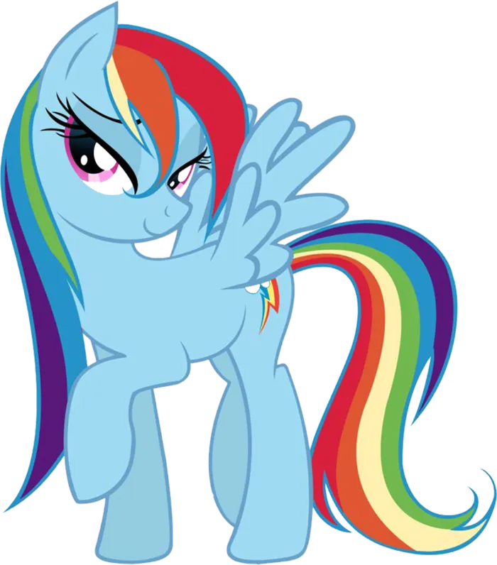 蓝色小马卡通素材简笔