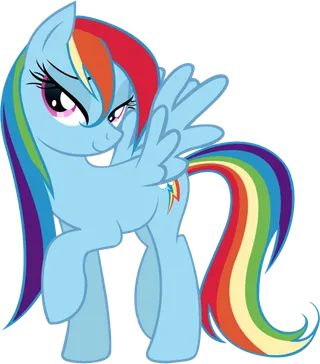 蓝色小马卡通素材简笔