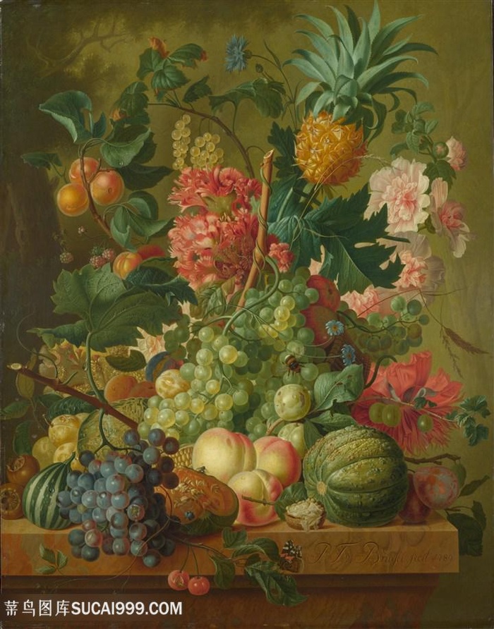 水果植物油画图片