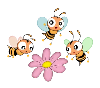 蜜蜂卡通花朵