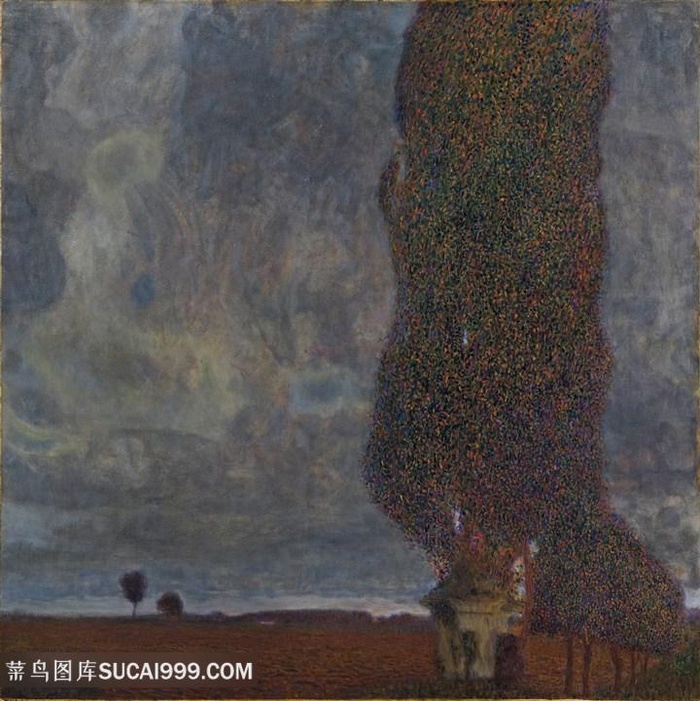 克里姆特油画唯美草地美景