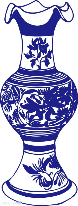 光口装饰国粹青花瓷中国风图片