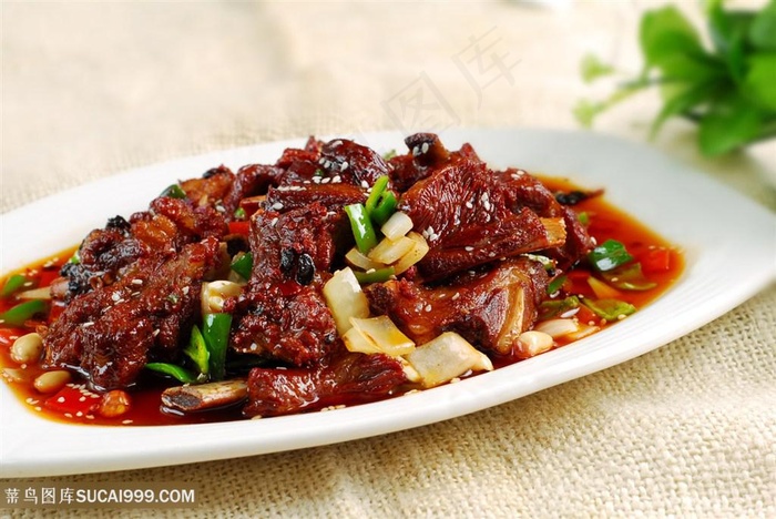 飘香排骨中华美食摄影图