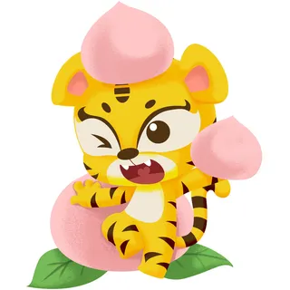 可爱2022年虎年吉祥物卡通形象新年海报元素AI矢量图PSD分层设计素材