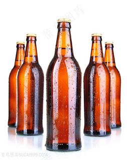5瓶白底可抠图棕色啤酒瓶 5瓶白底可抠图棕色啤酒瓶