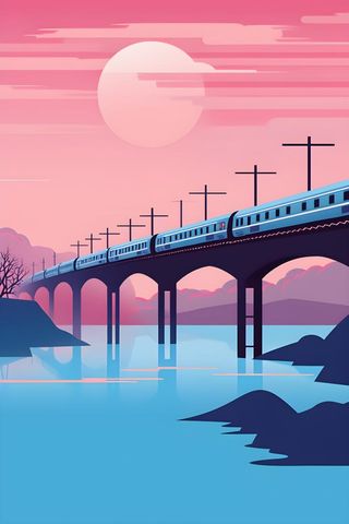 城市城轨轨道桥梁扁平背景