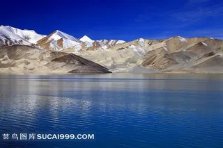 新疆布伦口白沙湖风景摄影素材