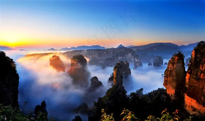 黄山日出风景图片