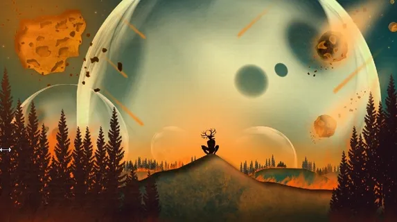 元宇宙世界天空背景墙风景