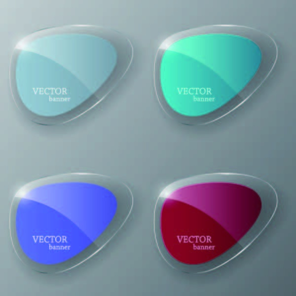 免抠多边形水晶标签