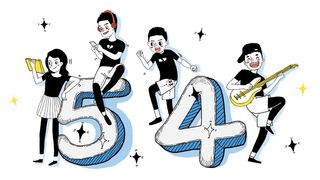 54青年节创意人物场景插画