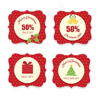 欧式圣诞促销打折标签 欧式圣诞促销打折标签