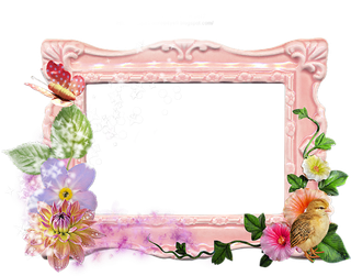 花朵装扮相片框卡通粉色春季谷雨