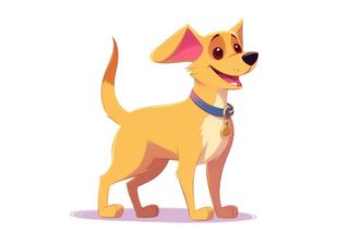 小狗宠物黄色插画